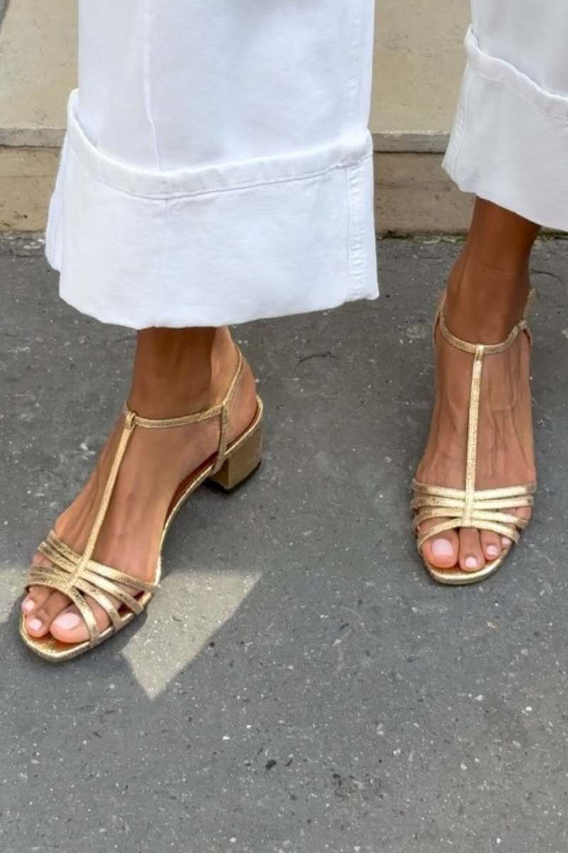 Allegra | Sandales Dorées Élégance Quotidienne
