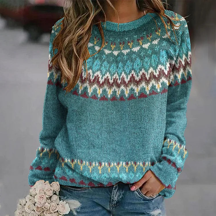 Regina | Pull avec Motif Rétro Wave