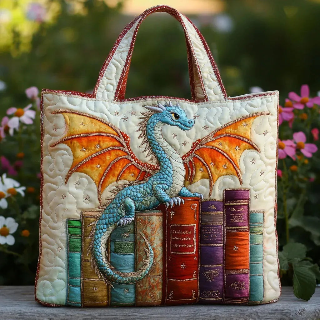 Sac artisanal - Dragon Émeraude Gardien des Livres