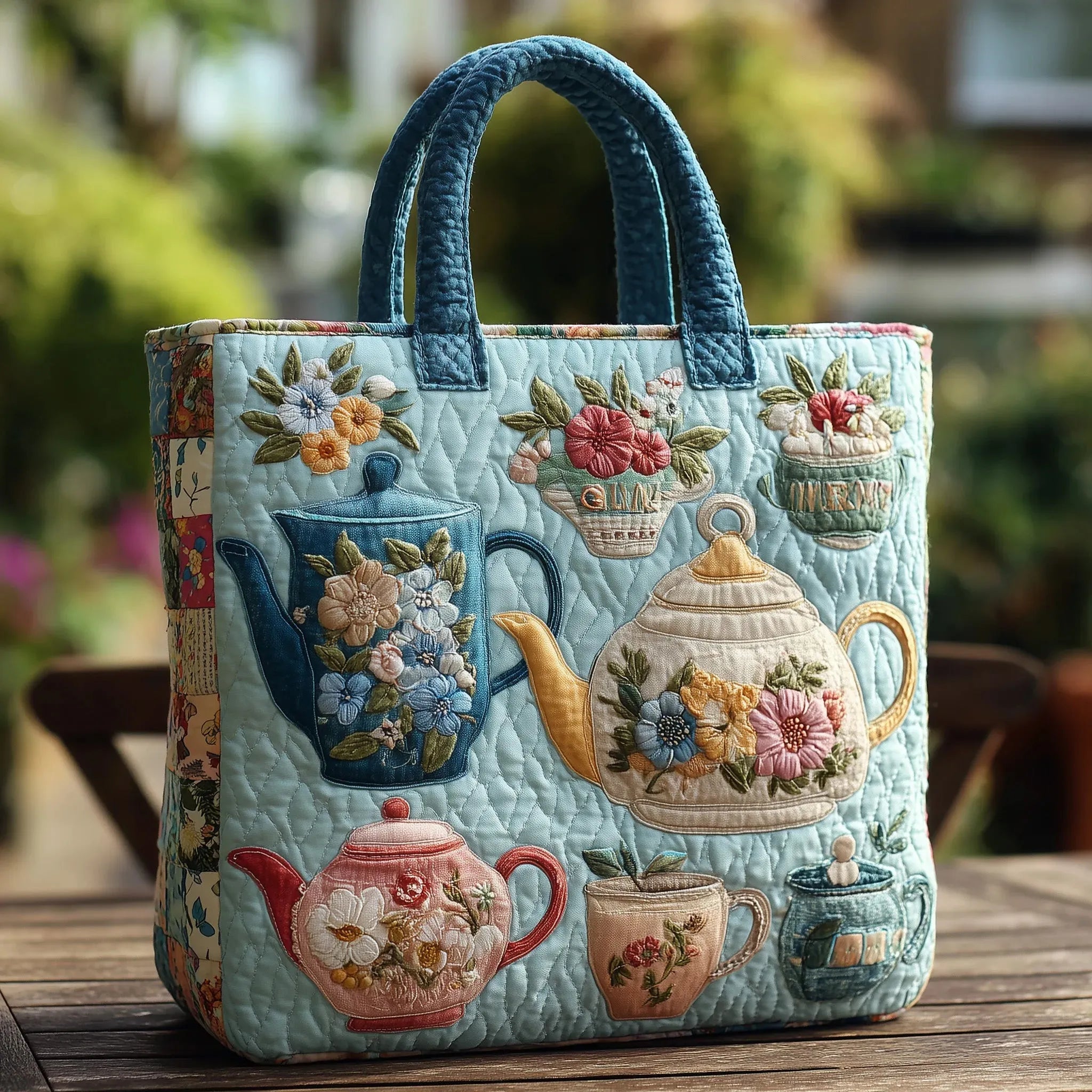 Sac artisanal - à motif floral