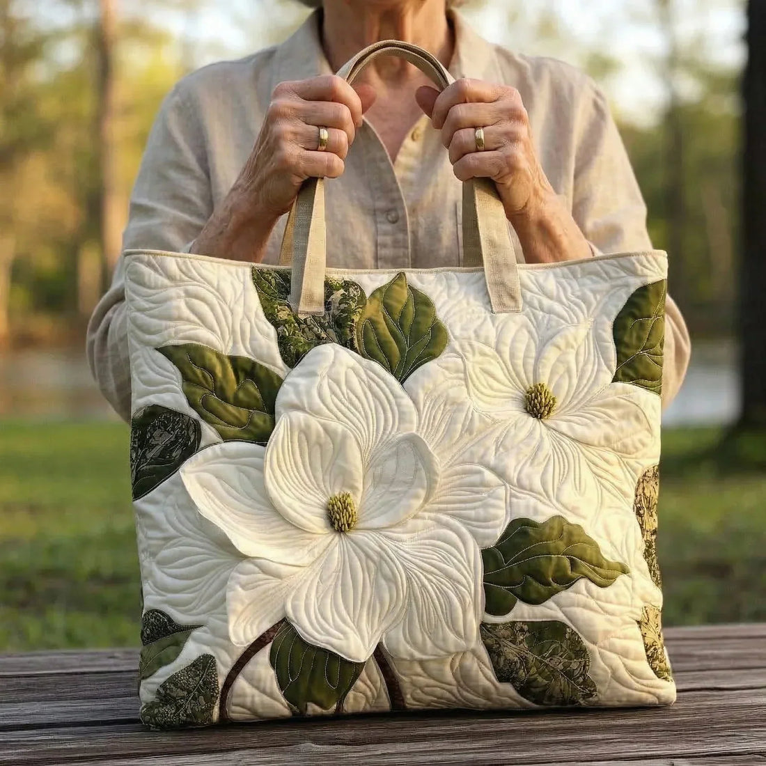 Sac artisanal - Blanc élégant