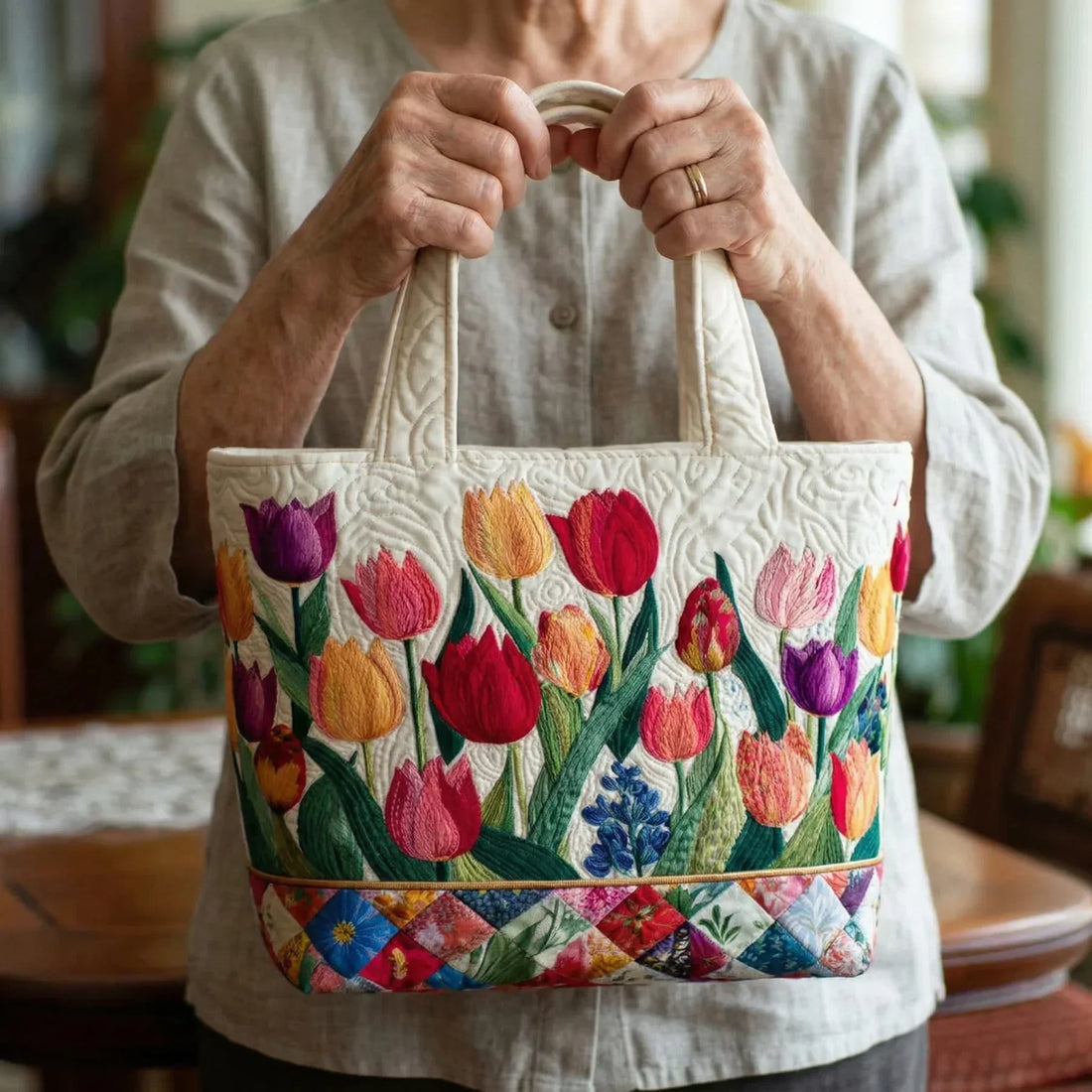 Sac artisanal - Jardin de tulipes