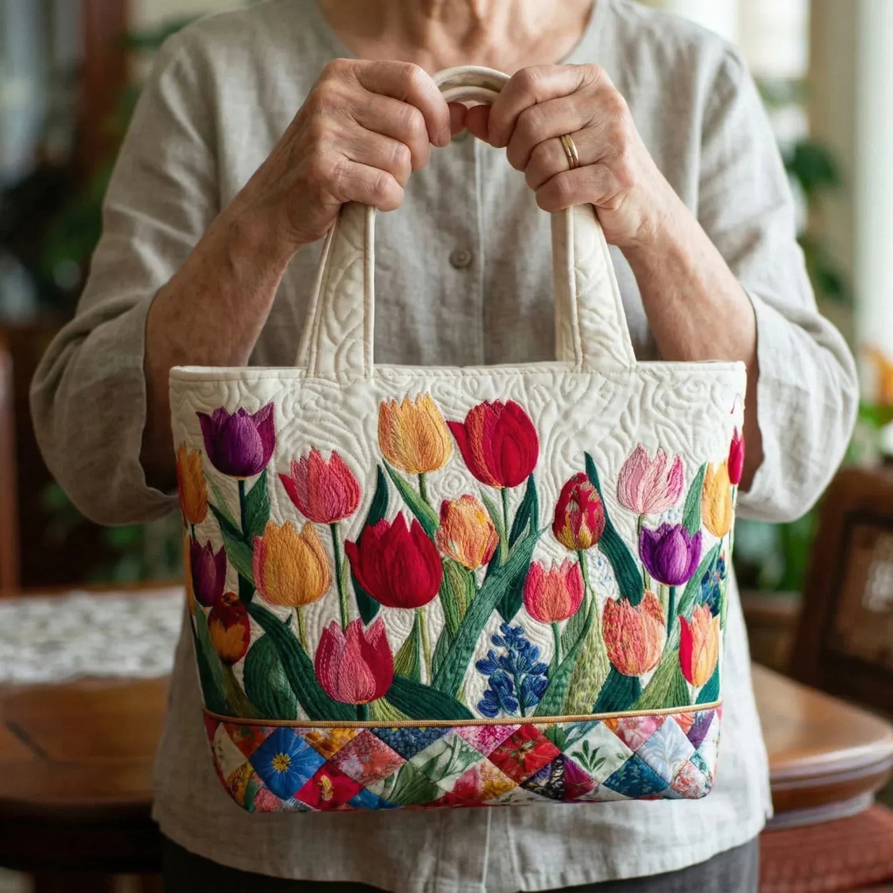 Sac artisanal - Jardin de tulipes