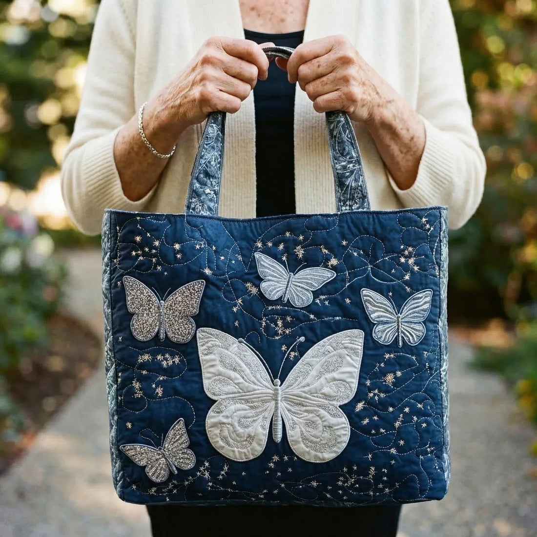 Sac artisanal - Papillon argenté