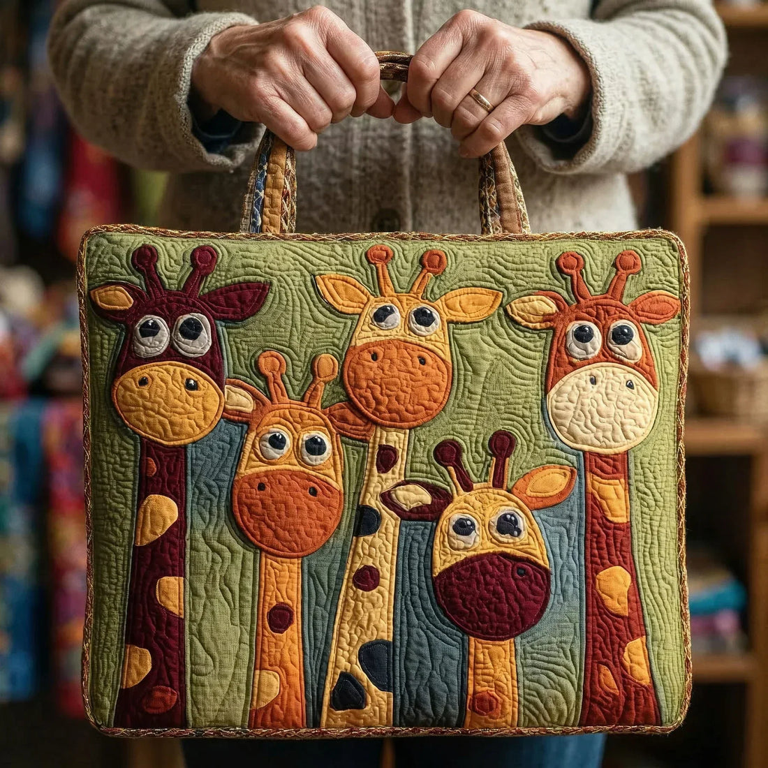 Sac artisanal -  à motifs girafe
