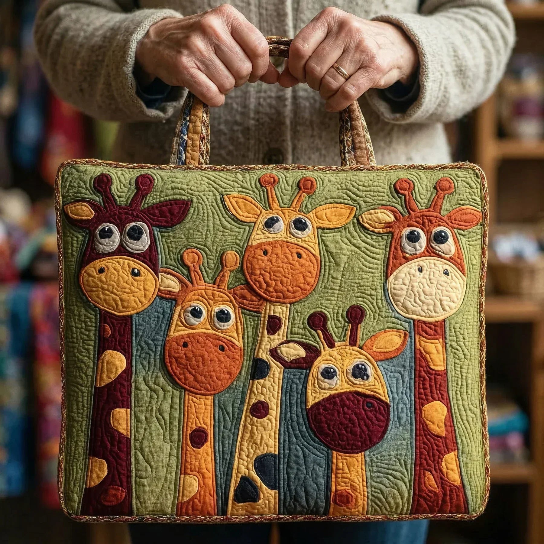 Sac artisanal -  à motifs girafe