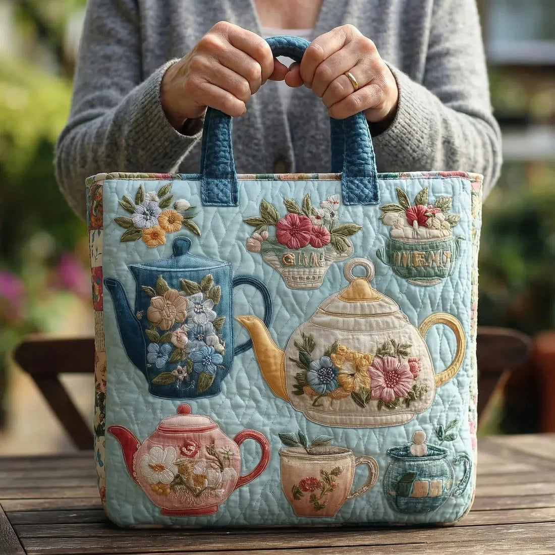 Sac artisanal - à motif floral