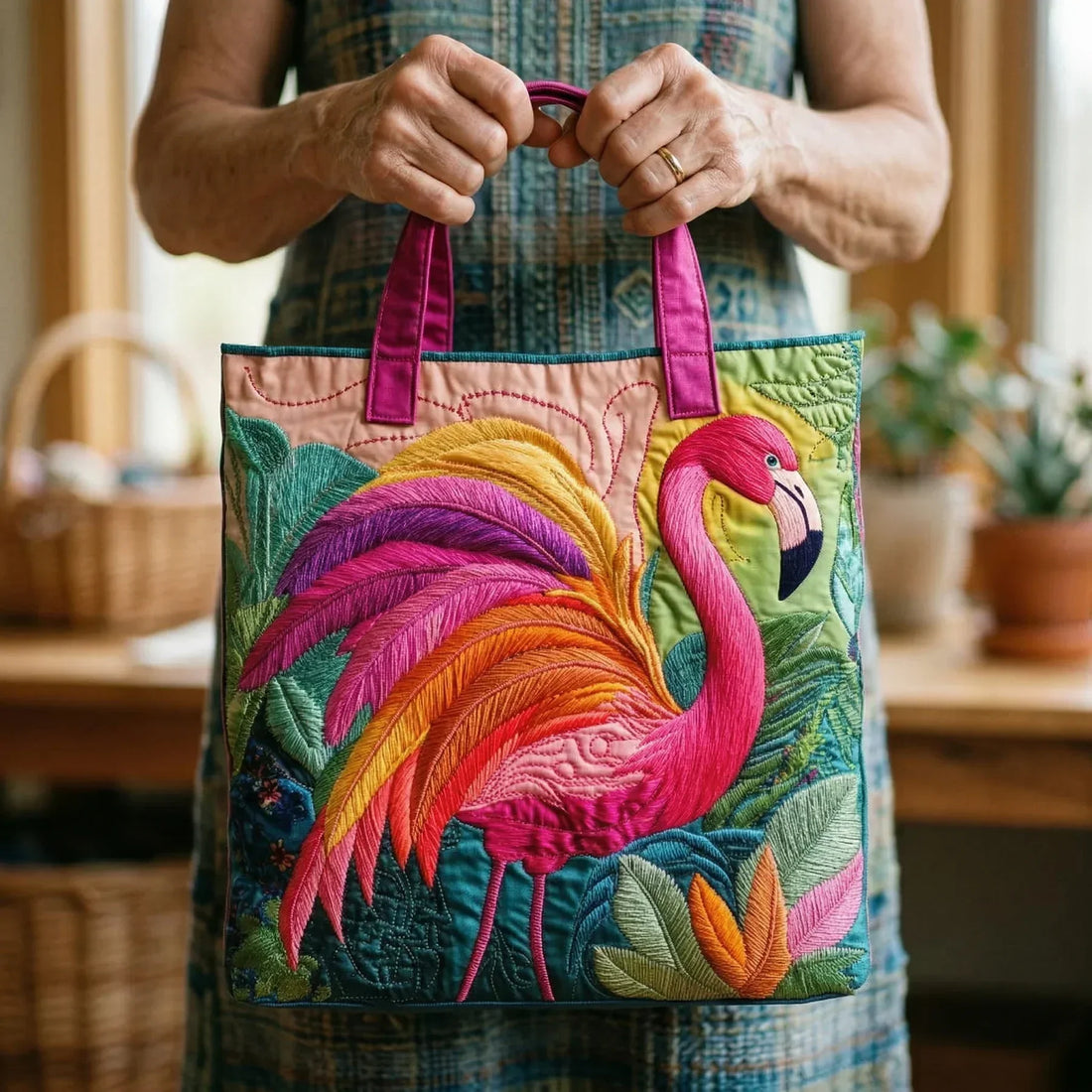 Sac artisanal - Flamant Arc-en-Ciel