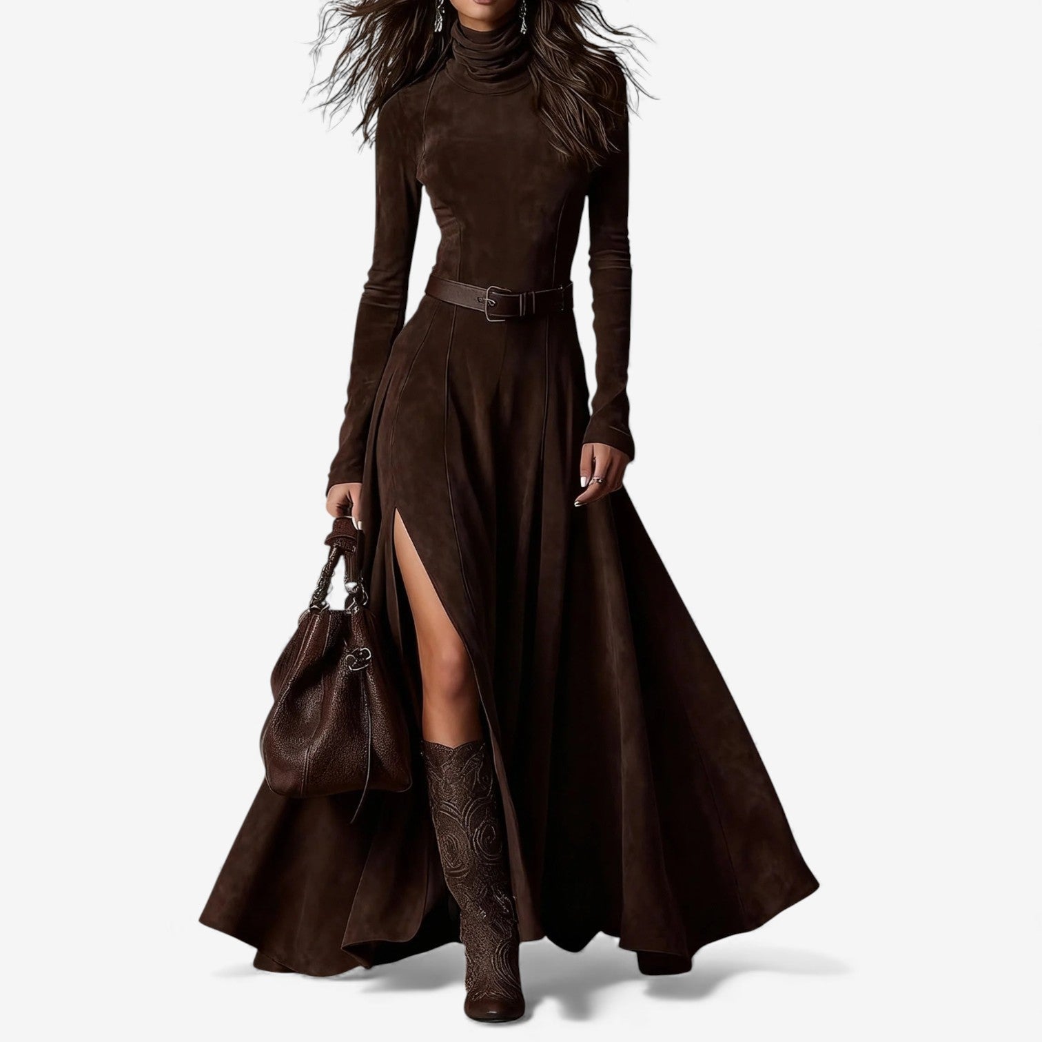Élodie | Robe longue élégante avec ceinture incluse